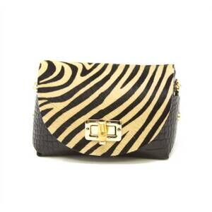 NEW GERMAN FUENTES women's leather pouch crossbody bag in tiger